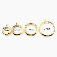 6pcslot mix size gold plain twist screw floating locket 316l stainless steel floating charms memory glass locket diy pendant
