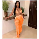 Повседневный женский купальник, комплект из двух предметов, короткий топ + длинные брюки, Летний Пляжный Купальник для женщин