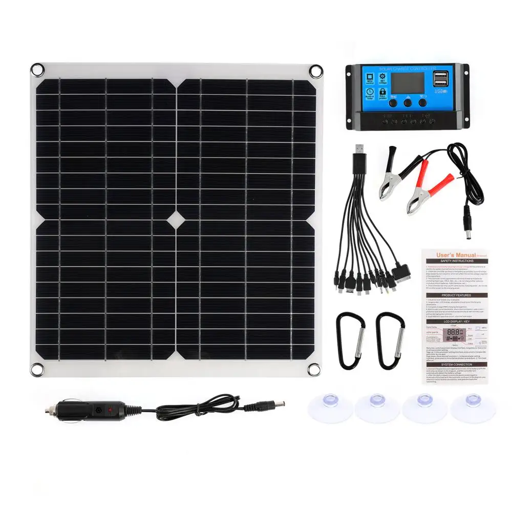 

80 Вт 18В Панели солнечные Системы с 20A контроллер Портативный Dual-USB лодка Батарея Зарядное устройство складной Панели солнечные комплект Отк...