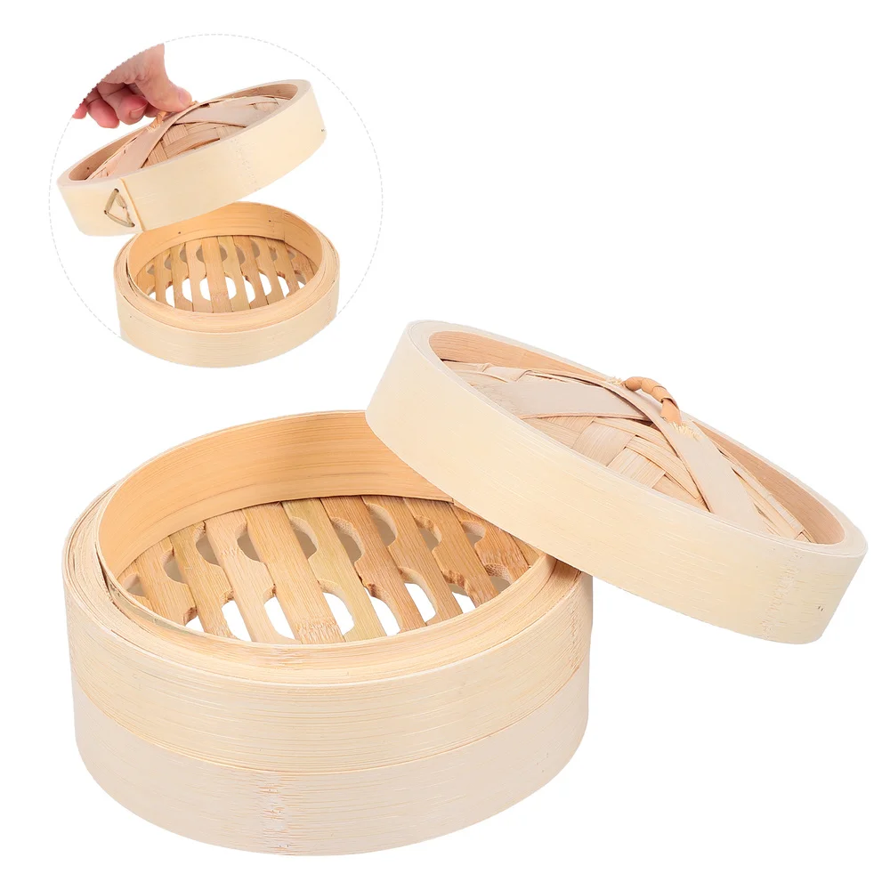 

1 Set Bamboo Steamer Basket Dim Sum Dumpling Food Steamer with Lid Cookware