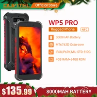 oukitel wp5 pro ip68 rugged smartphone 4gb 64gb 8000mah 5 5hd octa core android10 mobile phone 13mp triple camera cell phone