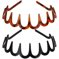 8 black coffee plastic wave hair band comb headband 32mm with deep teeth hair accessory