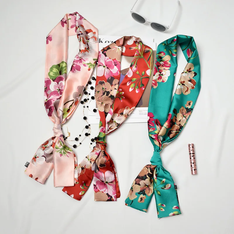 Корейская версия длинный шелковый шарф Женская Республика Корея Восточные