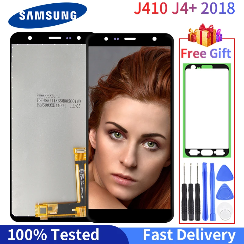 

100% Оригинальный J4 + 2018 J4 Plus дисплей для Samsung Galaxy J415 J415F J410 ЖК-дисплей сенсорный экран дигитайзер в сборе с подарком