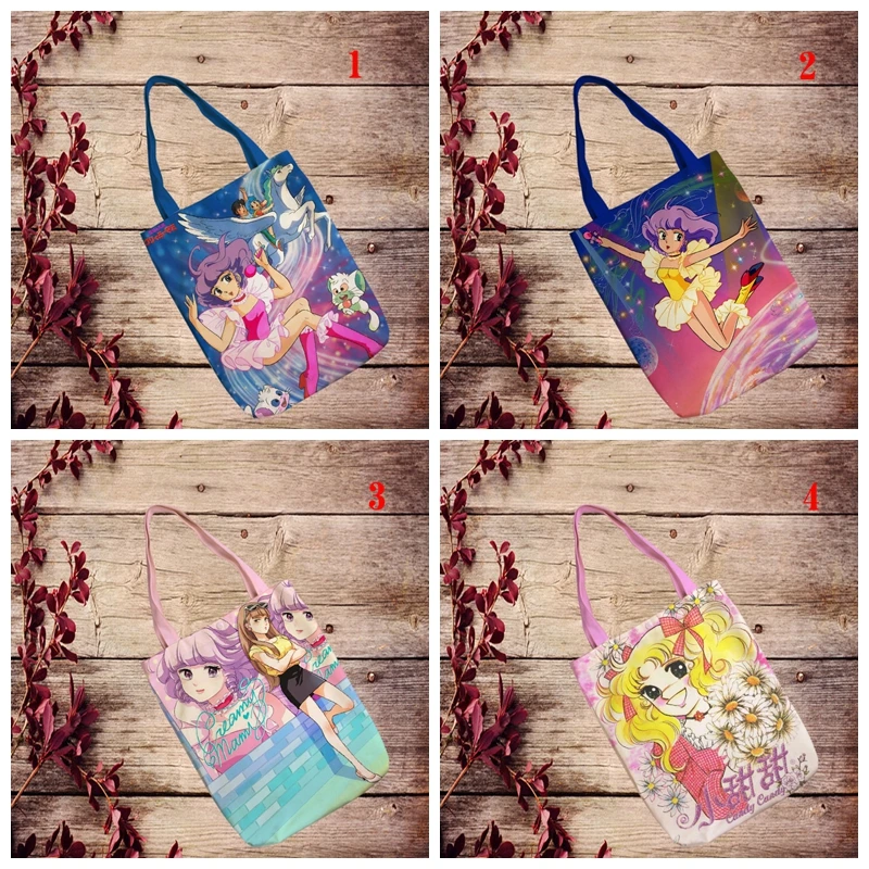 

Angel Girl Fashion Anime Foldable Canvas Shopping Bag Casual Shoulder Bags Customized Tote Handbag unisex New