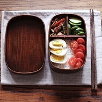 portable wooden lunch box picnic japanese bento box for school kids dinnerware set square lunch box food container for kids set