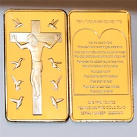 2015 hot sale 5pcslot cross of jesus barion bullion bar gold plated bars free shipping