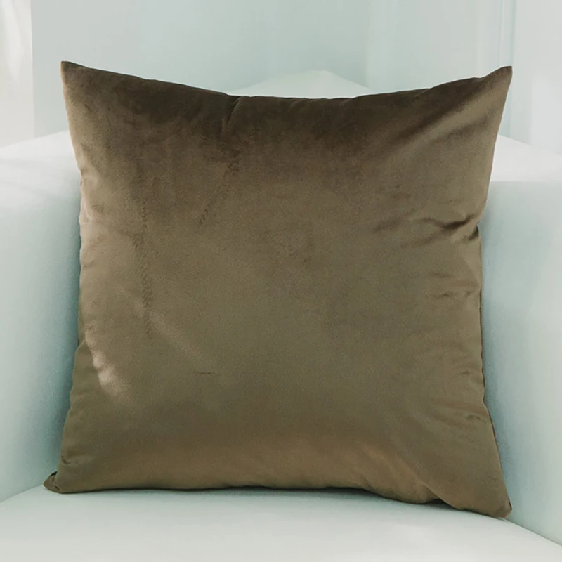 06 Nordic Style Velvet Pillowcase Simple Solid Throw Cushion Covers Square Pillow Cover for Bedroom Sofa Living Room Decoration - Цвет: 06