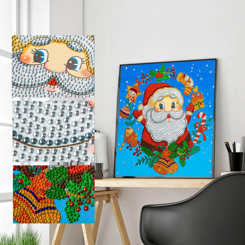 new year Diamond Painting Cross stich Santa Claus diamond embroidery full set Special-shaped part drill Canvas size 30x30cm