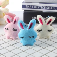 3pcs kawaii cute animal bunny squint rabbit doll bag pendant plush toy keychain backpack decorations small gifts for children