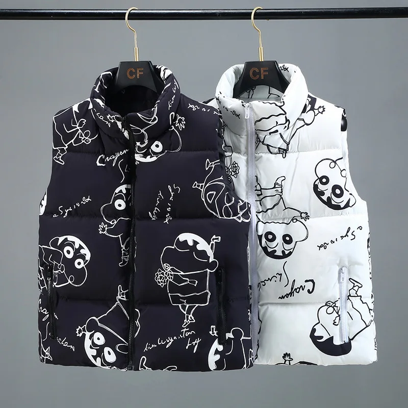 Зимние жилеты с хлопковой подкладкой женский корейский жилет свободного кроя