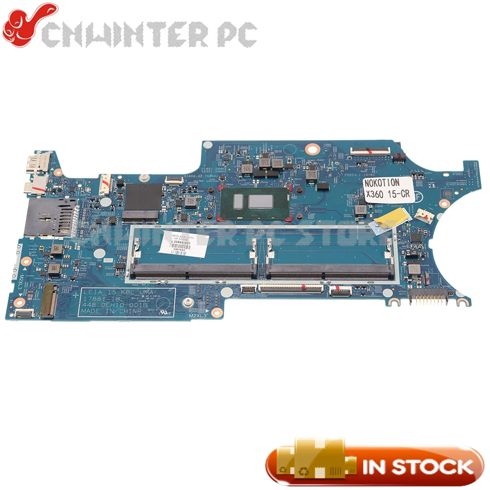 

NOKOTION L20844-601 L20844-001 17881-1B 448.0EH10.001B For HP Pavilion X360 15-CR 15-cr0037wm Series Laptop Motherboard I5-8250U