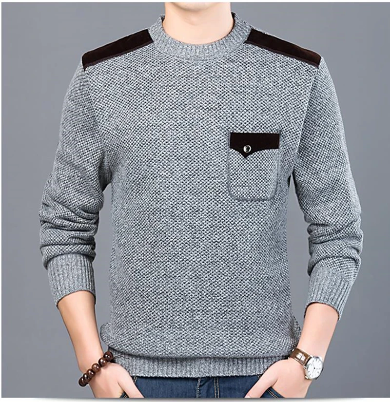 Новинка осени 2019 модный брендовый мужской свитер пуловеры приталенная