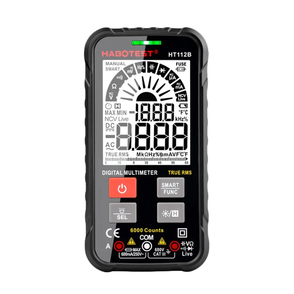 

Портативный мини цифровой мультиметр HABOTEST HT112B, умный автоматический диапазон 600 В, тестер напряжения и тока