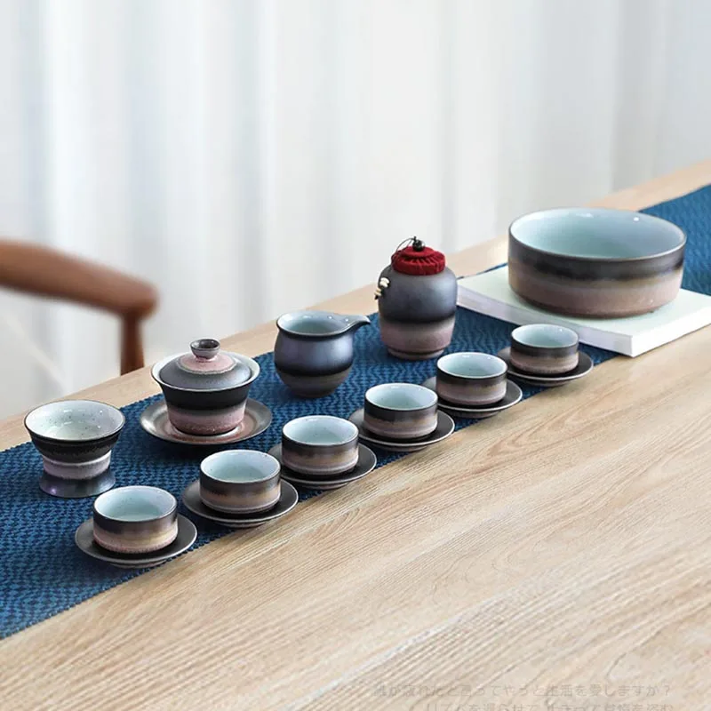 

125ml Japanese Style Ceramic Kung Fu Tea Set Coarse Pottery Gaiwan Masters Cup Tea Bowls Teapot Vintage Home Decoration Tureen