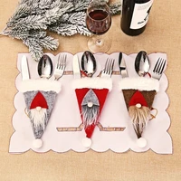 18 5cm santa claus portable cutlery set high quality fabric kitchen bag used for home table decoration christmas party supplies