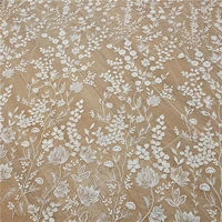 ivory whiye sequined embroidered lace fabric wedding dress diy accessories rs2498