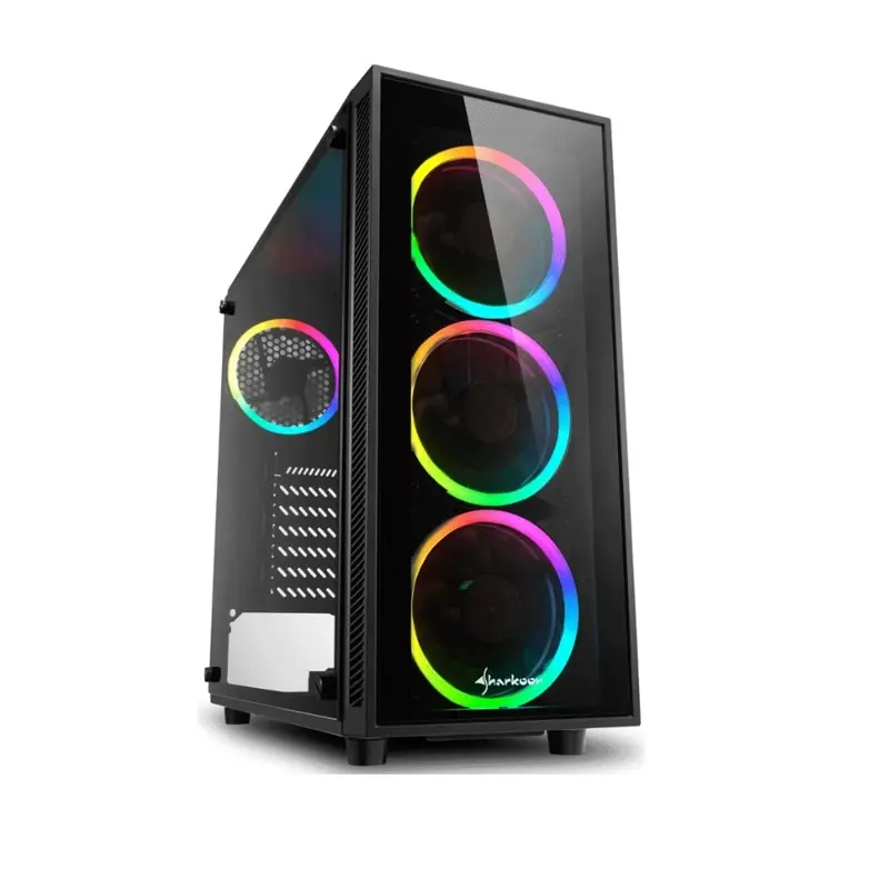 Корпус игровой для компьютера Sharkoon TG4 ATX Midi Tower 4x 120mm fan led RGB 2x USB 3.0 Audio без БП сталь