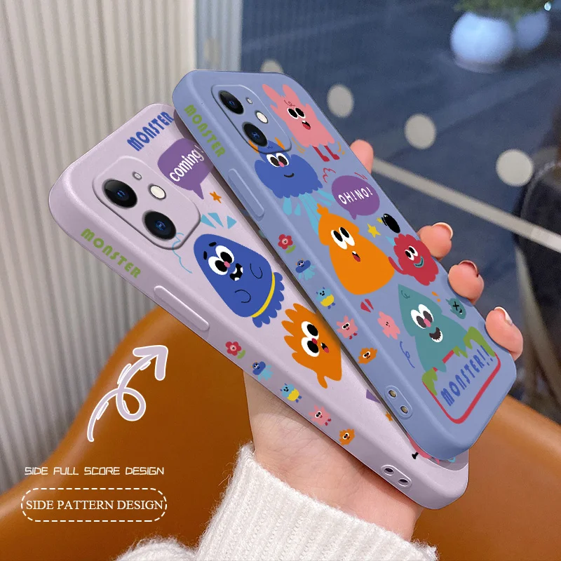 

Flower Square Soft Case For iPhone 12 Pro Max Mini 11 Pro Max X XR XS MAX SE2020 8 7 6 6S Plus Liquid Silicone Phone Cover Case