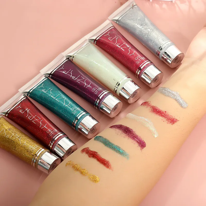 Тени для век Блеск Гель Крем ногтей волосы тело лицо блеск гель искусство вспышка