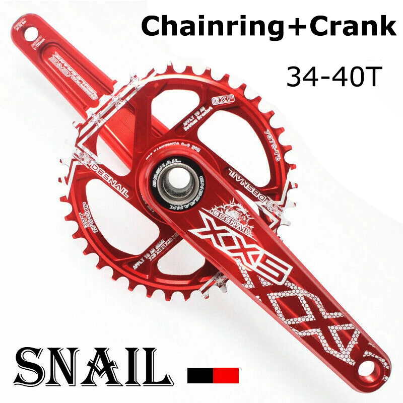 

SNAIL GXP bike Crank 170mm crankset BB Bicycle Chainring Aluminum Alloy 34 36 38 40T For GXP XX1 X9 XO X01 Cycling parts