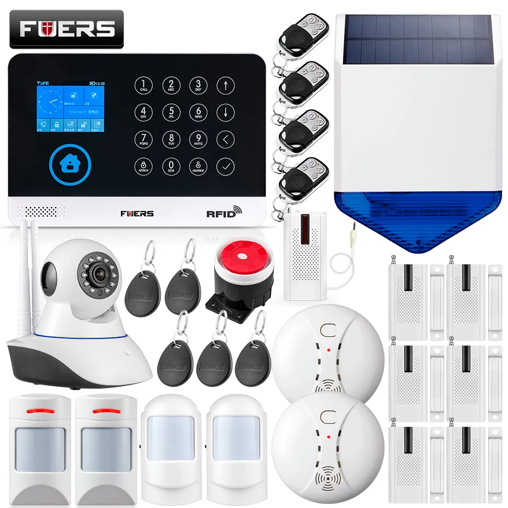 FUERS WG11 433 МГц Беспроводная GSM и WIFI DIY умная домашняя система охранной сигнализации