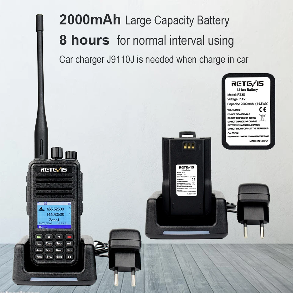 Двухдиапазонная цифровая рация DMR Walkie Talkie (GPS) 2 шт. Retevis RT3S VHF UHF DCDM TDMA Ham радио Hf