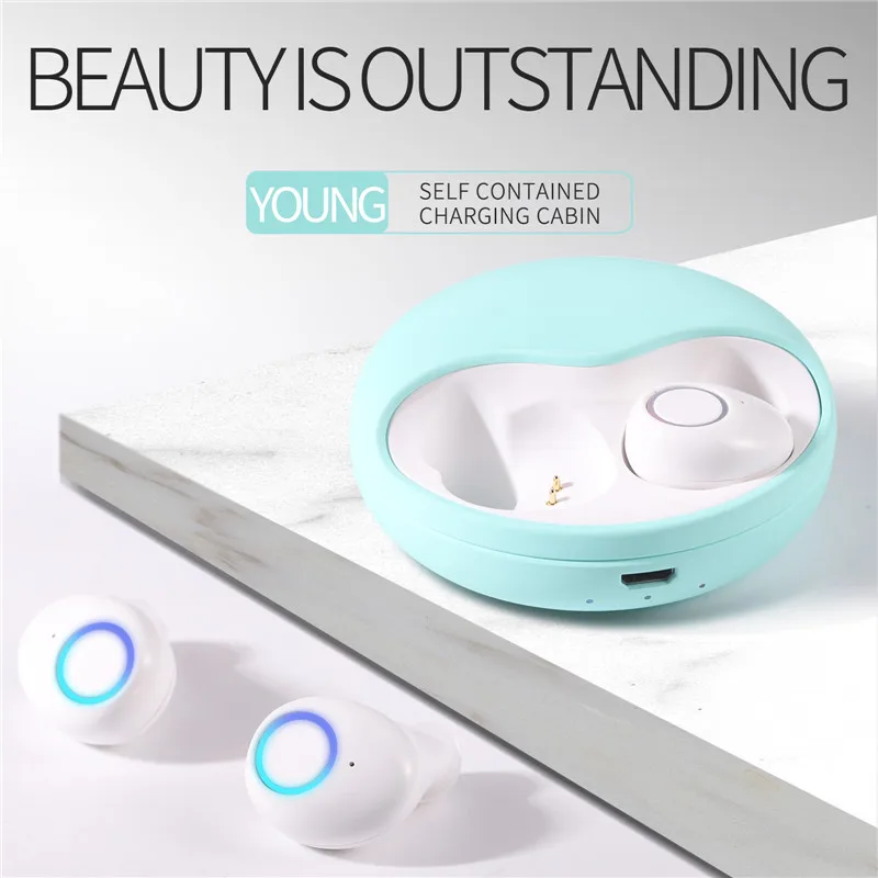 Newest MINI TWS Wireless Headset V5.0 Waterproof IPX5 Earphones Stereo Earbuds 500Mah Charging Case with Mic for I Phon | Электроника