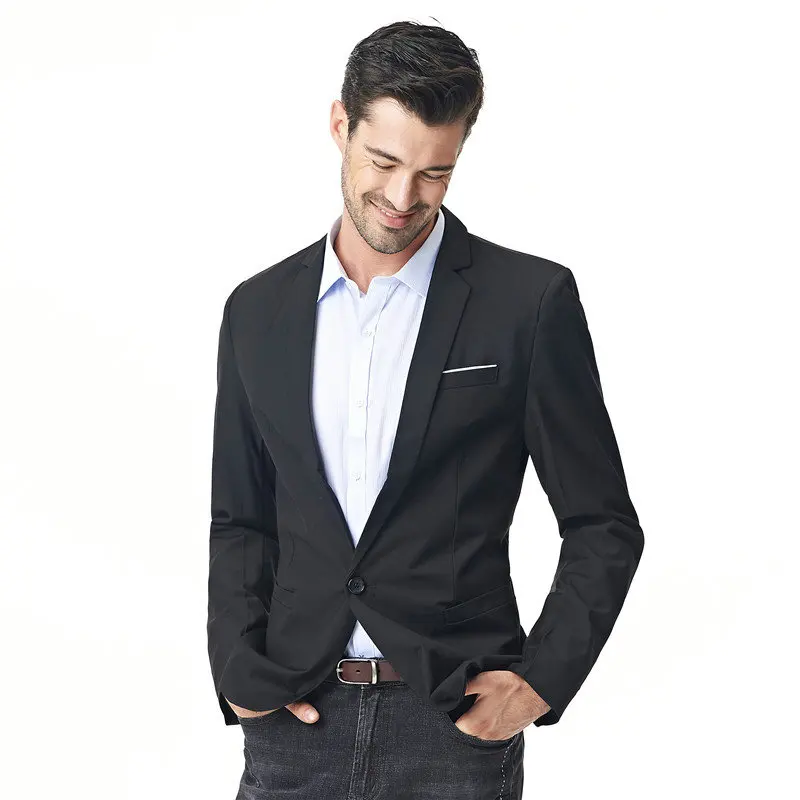 Новое поступление модный Блейзер мужская повседневная куртка однотонный
