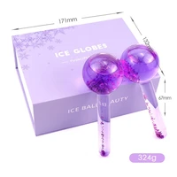 2pcsbox large beauty ice hockey energy beauty crystal ball facial cooling ice globes water wave face and eye massage skin care