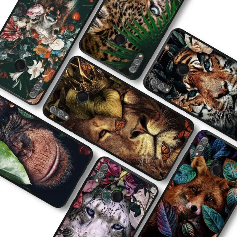 

Animal With Flower Green Leaf Phone Case For Huawei honor10Lite 10i 20 8x 10 Honor9lite 9xpro Back Coque