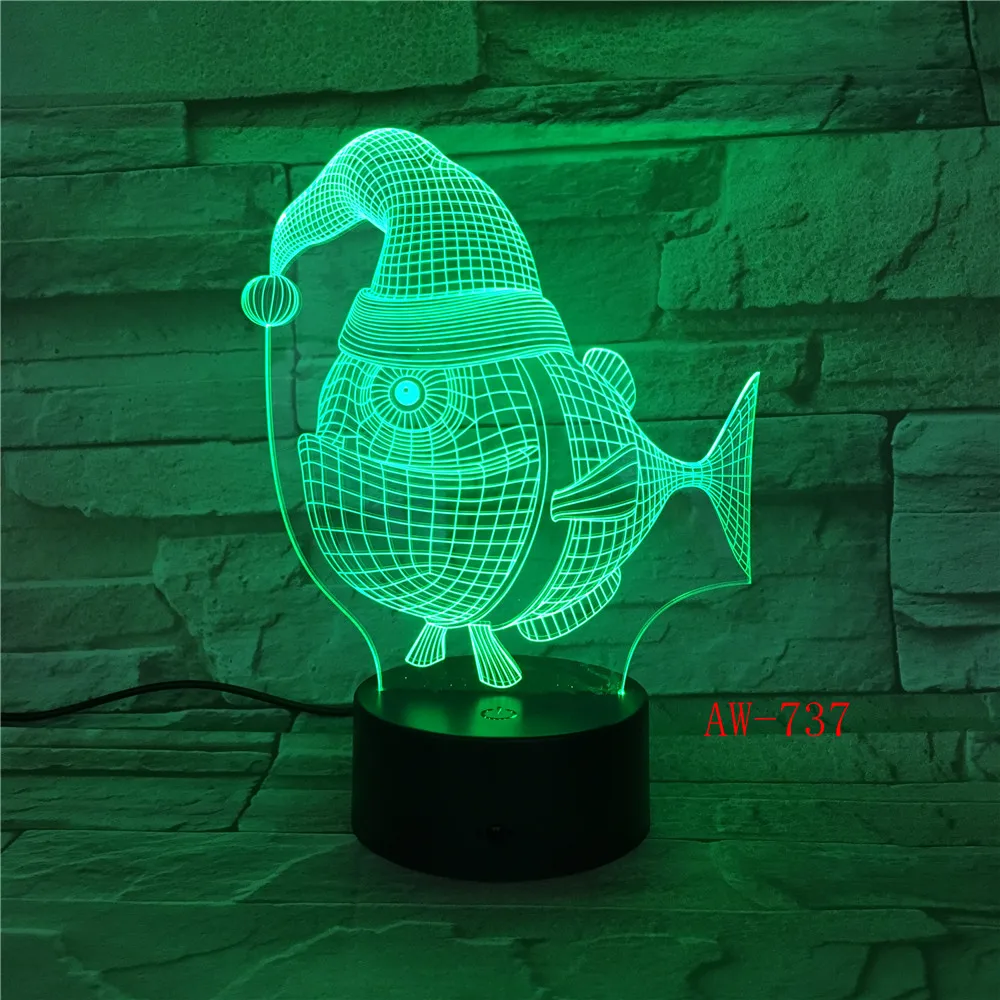 

3D Illusion Led Lamp 7 Colors Change Nightlight Desk Decor Fish Animal Figure Model ToysFriends Kids Birthday Gift 737