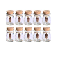 10pcs 100ml glass jars with cork lids diy wishing bottle wedding favors apothecary jars honey pot bottles pudding glass bottle