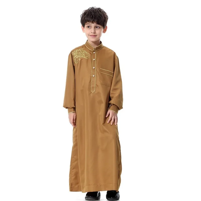 New Fashion High quality Muslim Islamic Clothing for Children Arabia Jubba Thobe plus size dubai boy's Kaftan Abaya clothing