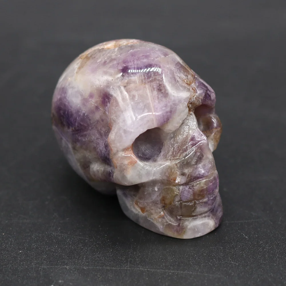 Череп из натурального хрусталя драгоценные камни призрак голова орнамент резные