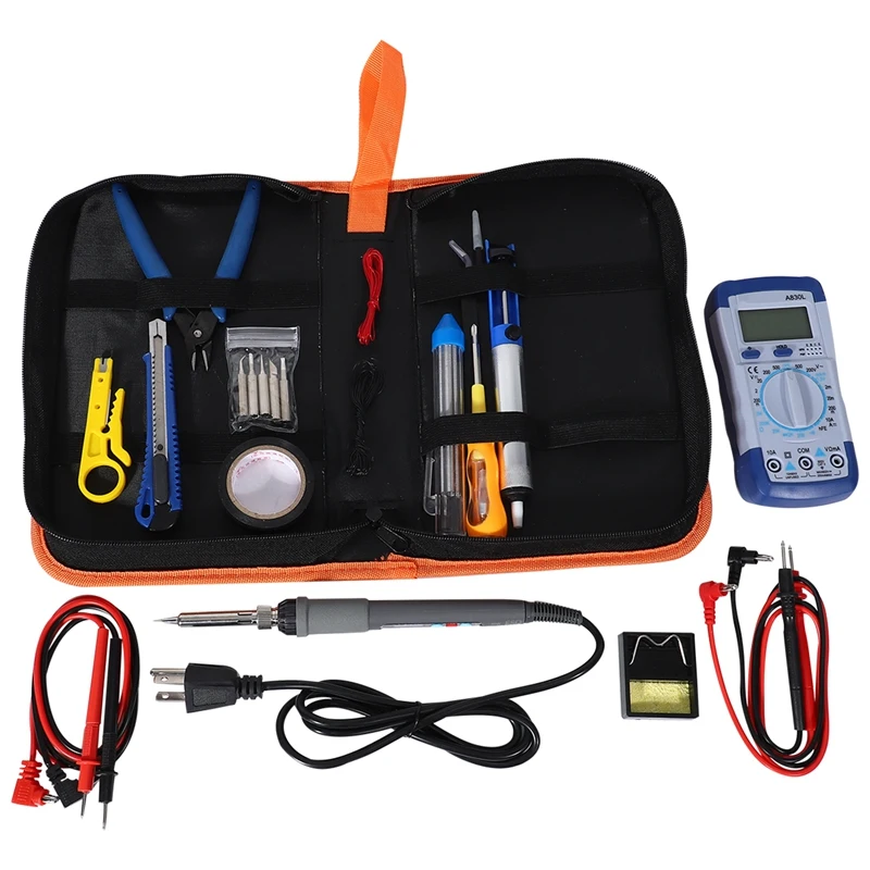 

60W Digital Soldering Iron Kit Electric Soldering Iron with Multimeter Set 5Pcs Soldering Tips Welding Tools,US PLUG