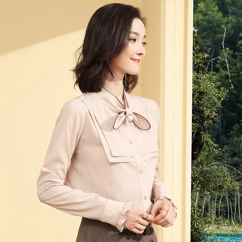 

Spring Long Sleeve Chiffon Blouse Elegant Shirts Womens Tops and Blouses Fashion Clothing Blusa Mujer LWL1766