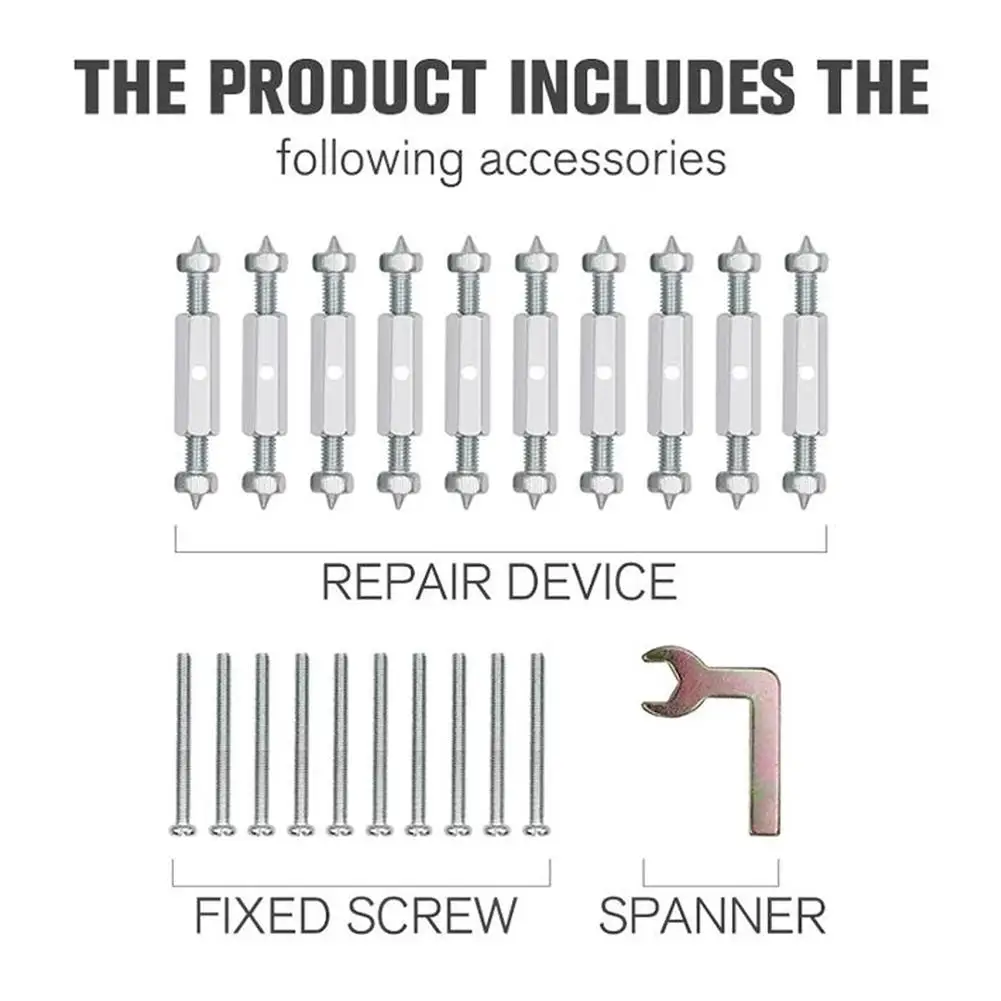 

Cassette Repairer Tools Set with 10 Repairs 10 Long Screws 1 Wrench for Cassette Junction Box #30