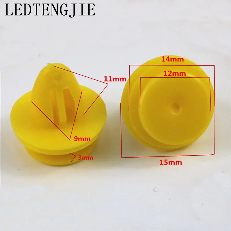 

LEDTENGJIE 100PCS Yellow Car Door Panels Bumper Cover Fender Automotive Plastic Fasteners Auto Fastener Clips Set Auto Fasteners