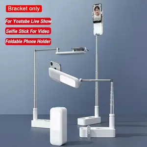 desktop floor type multifunctional mobile phone live short video stand with fill light retractable folding storage rack free global shipping