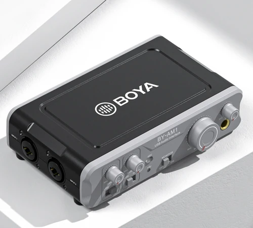 BOYA BY AM1 двухканальный аудиомикшер USB 6 35 мм/XLR комбинированные входы мм наушники 48 В