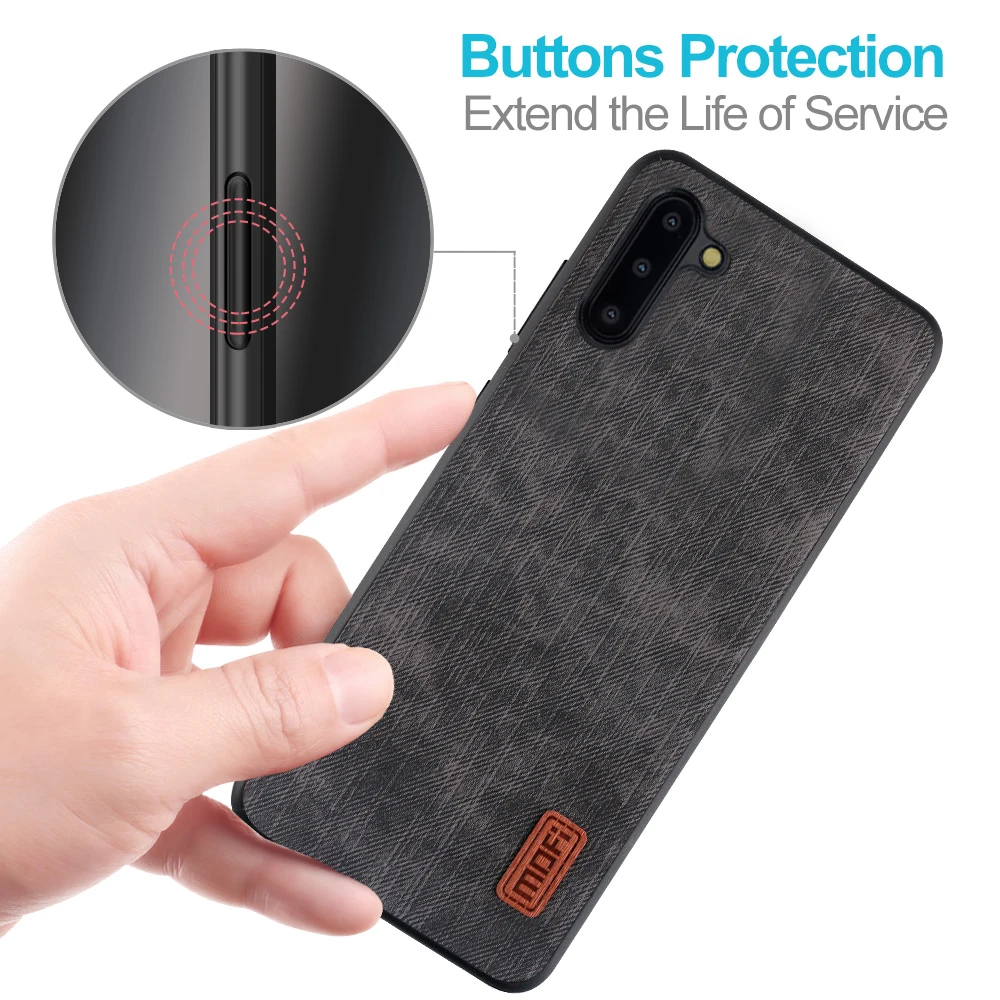 Mofi For Samsung Note 10 Plus Case samsung galaxy note 10+ Cover Housing Silicone shockproof jeans PU leather TPU | Мобильные