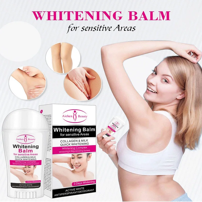 

2PCS Aichun Beauty Whitening Cream Armpit Whitening Cream Elbow Knee Legs Thigh Dark Skin Lightening Private Parts Whitening 50G