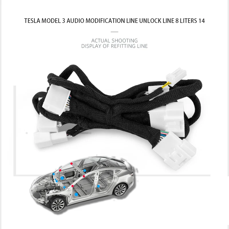 

For Tesla Model3 Modified Car Horn Line Audio Activation Audio Upgrade Woofer Modification Line Unlock Line 8 Liters 14 Interior