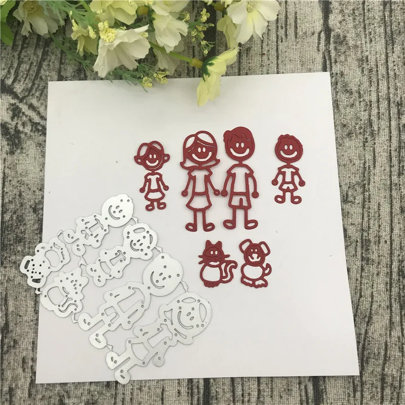 Семья членов металлический Трафаретный вырубной Штамп для DIY Скрапбукинг альбом