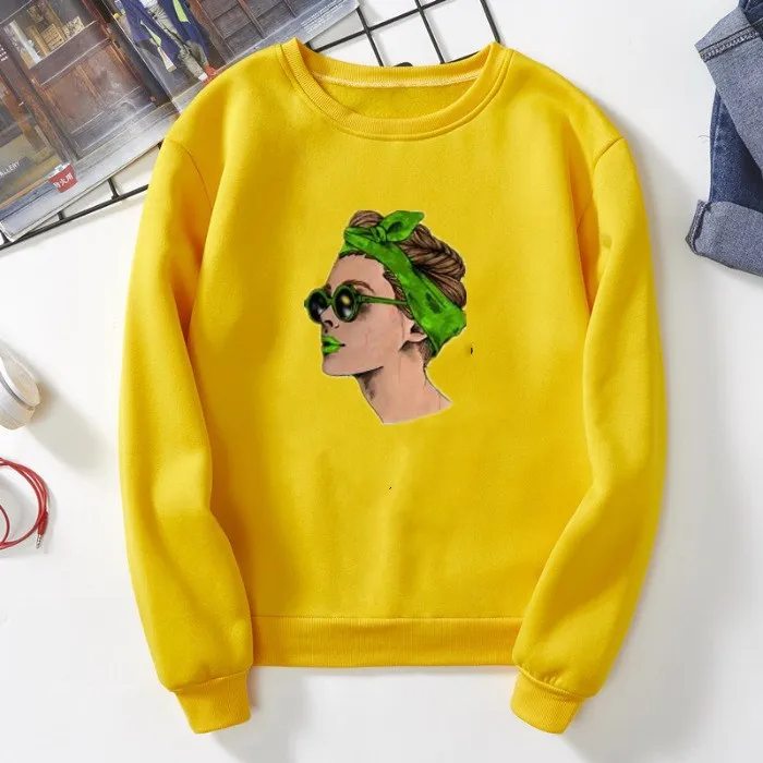 

Новый корейский стиль досуг печатных с длинным рукавом толстовки женские пуловеры мягкий хлопок милый пуловер