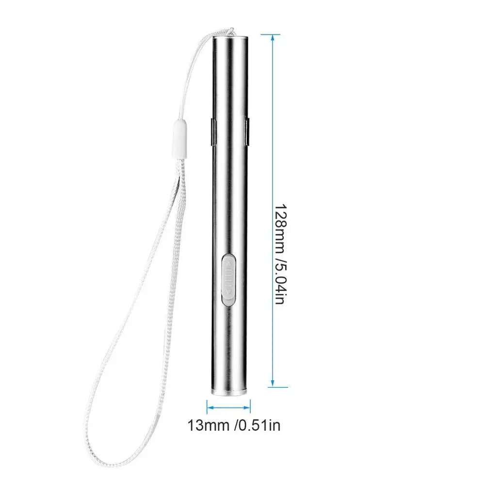 

Handy Pen Light USB Rechargeable Mini Nursing Flashlight LED Torch + Stainless Steel Clip Quality & Professional
