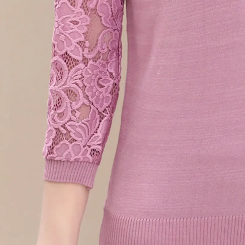 

Top Female 2021 New Women's T-shirts Summer Chiffon Lace Half Sleeve T-Shirts Knit Crop Top Casual Woman T-shirts