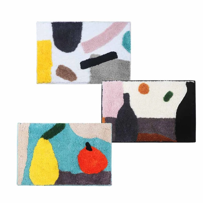 

10PCS Creative 40*60CM Artistic geometric pattern Door Mats High-quality Carpet Non-slip Absorb water Entrance Indoor Floor Mat