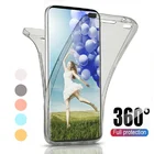 Полноразмерный силиконовый чехол 360 для Samsung A8, A6 Plus, A9S, A6, A7, A5, A3 2017, двойной прозрачный чехол для Galaxy A6 Plus, A320, A520, A750, бампер
